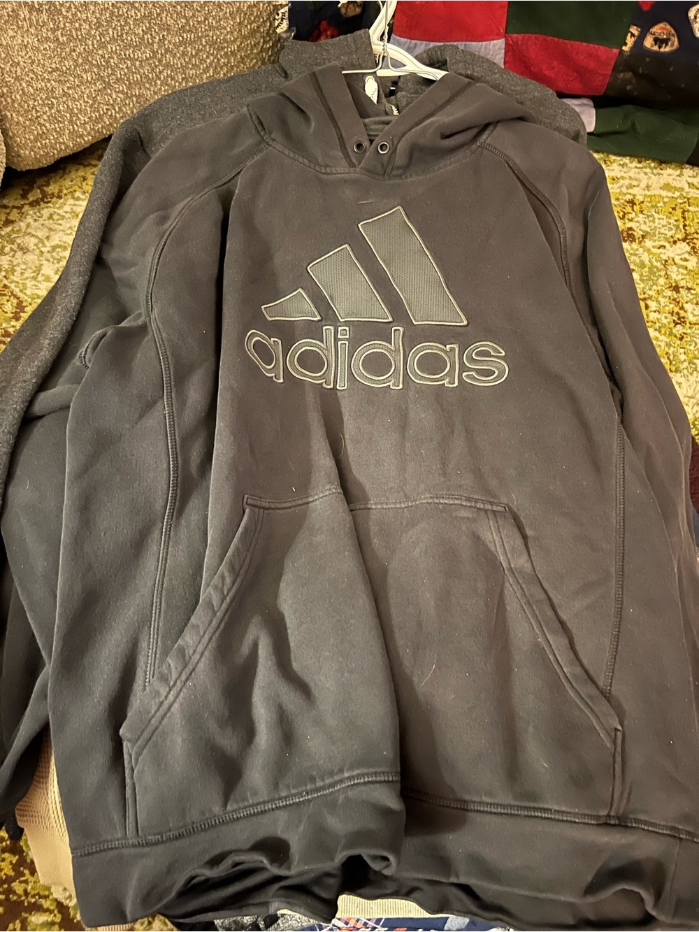 adidas Black Pullover Hoodie Sweatshirt